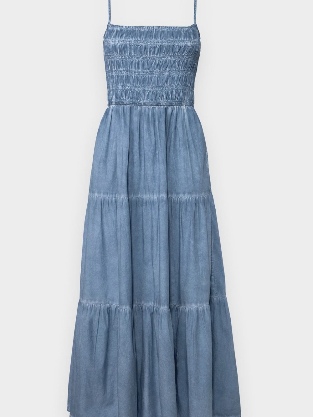 Gap Smocked Chambray Maxi Dress in Light Blue - Picture 6 of 10